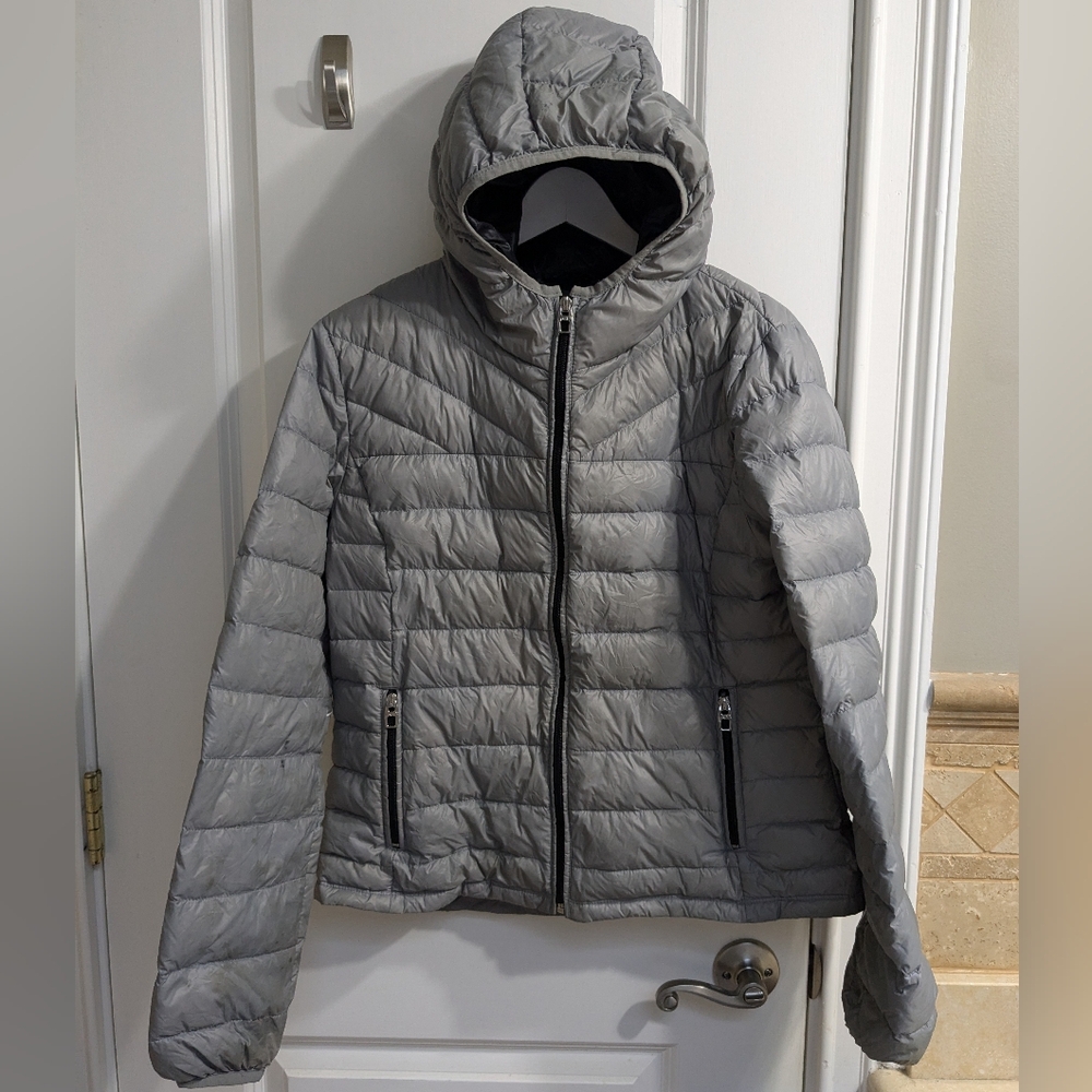 Miss Sixty Packable Hooded Down Jacket - size L (flawed - see photos)